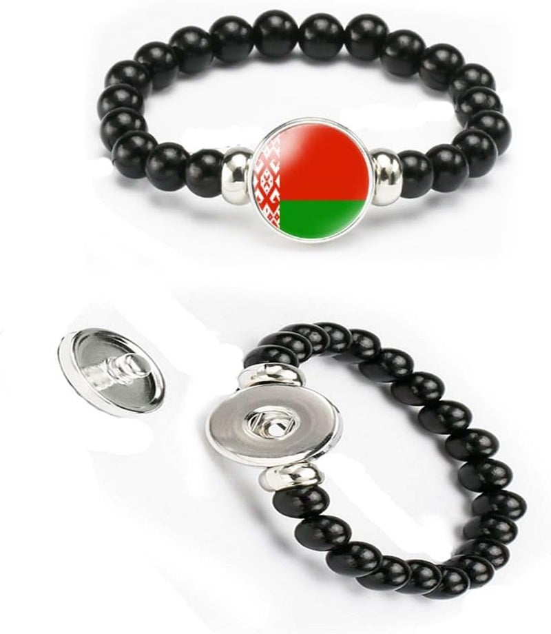 vmcoatdu National Flag Bracelet Elastic Rope Beaded Bracelet Support Your Country Travel Souvenir Gifts for Men Women - Image 4